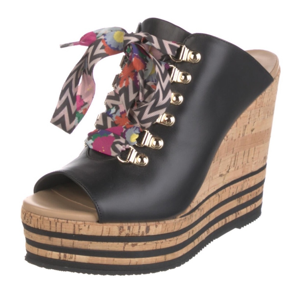 HOGAN Floral Print lace platform Espadrilles